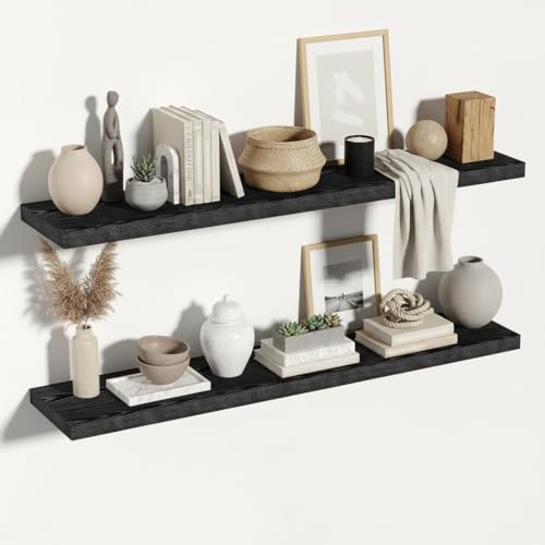 Black Floating Shelves (2 Count)