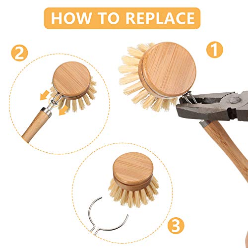 8 Pcs Dish Brush with Wood Handle