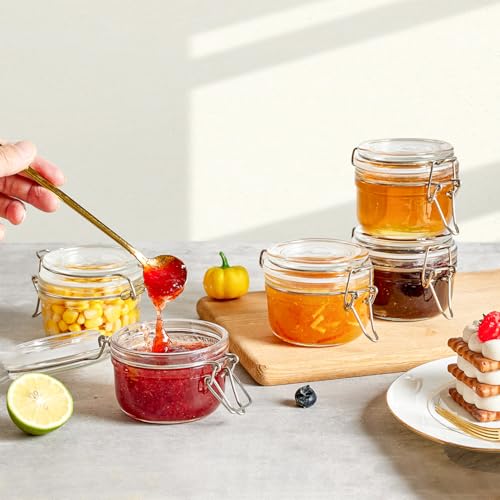 Small Glass Spice Jars with Airtight Lids 4 oz 12 Pack Mason Pantry (12 Count)
