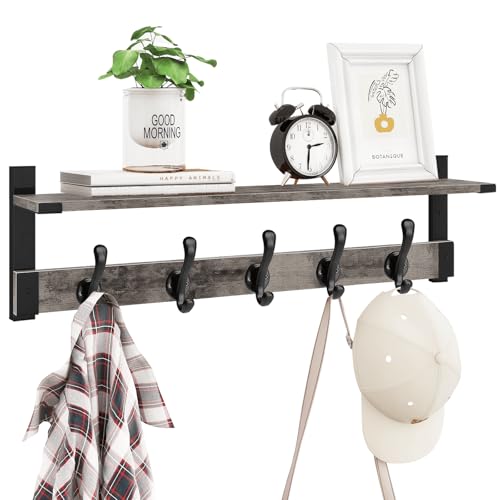 Coat Rack Wall Mount with Shelf