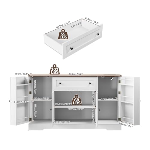 55.1" Buffet Cabinet with Storage