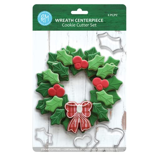 International 2030 Christmas Holiday Wreath Centerpiece Cookie Cutters (4 Count)