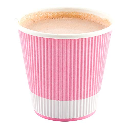 Ripple Wall Coffee Cups 500 Count 8 Ounce Insulated Light Pink Paper Cups