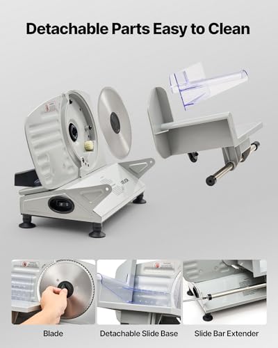 Meat Slicer 6.7" Electric Deli Slicer Machine with 2 SUS420 Blades