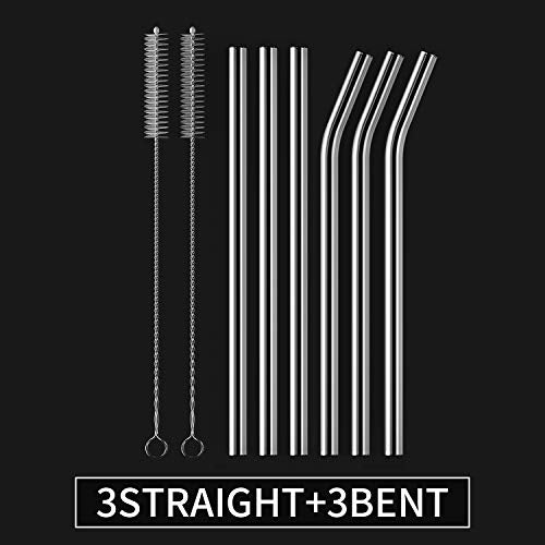 6 Pack Reusable Glass Straw
