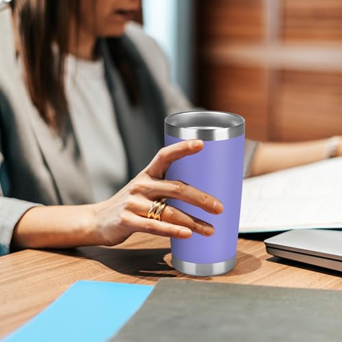20 oz Tumbler Stainless Steel Tumblers Bulk with Lid Double Wall Insulated Coffee Tumbler Cups for Hot & Cold Drinks Powder Coated Travel Coffee Tumbler Mug Metal (6 Count)