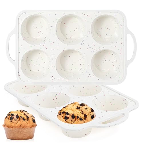 Jumbo Silicone Muffin Pan with Metal Frame (2 Count)