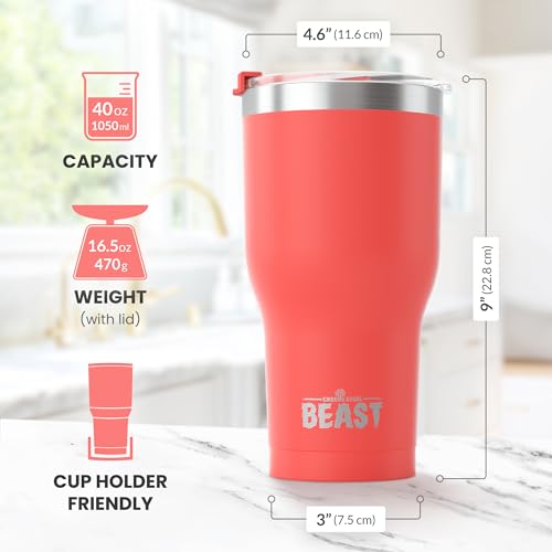 Beast 40 oz Tumbler Stainless Steel Vacuum Insulated Coffee Ice Cup Double Wall Travel Flask