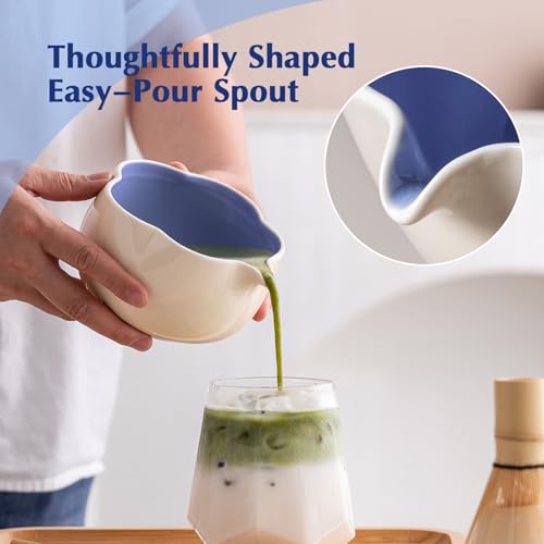 Matcha Set 8Pcs Floral Ceramic Matcha Kit with Matcha Whisk
