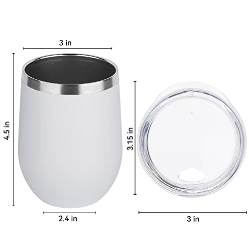Stainless Steel Wine Tumbler Bulk with Lid (16 Count)