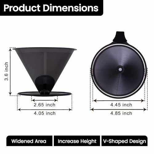 2.0 Upgraded】 Stainless Steel Pour Over Coffee Maker