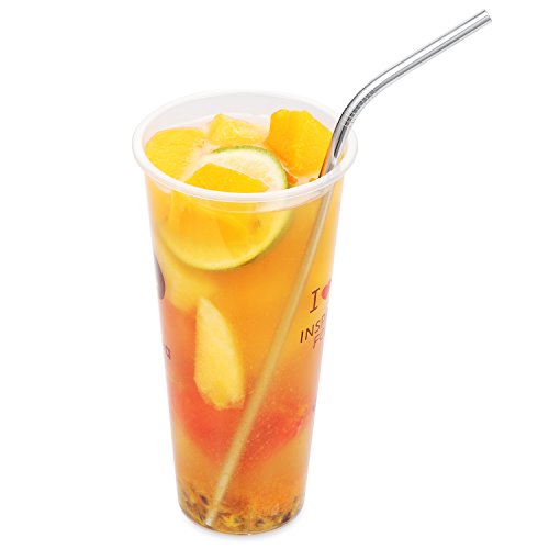 25 Piece Set Stainless Steel Straws Long 8.5 Inch Drinking Metal Straws Reusable Drinking Straws for 20 OZ