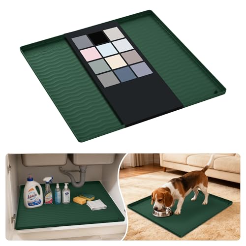 Waterproof Silicone Under Sink Mat 22'' x 22'' Shelf Liner for Kitchen and Bathroom