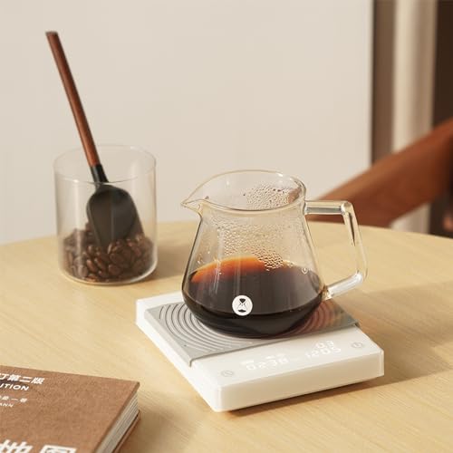 Coffee Scale Basic 2.0 Electronic Espresso White Scale with Water Flow Rate and Timer Function