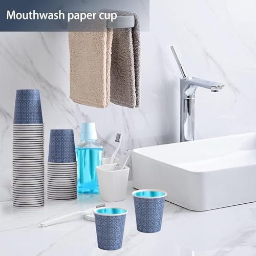 600 Pack 3 oz Paper Cups Disposable Bathroom Mouthwash Cups Navy (600 Count)