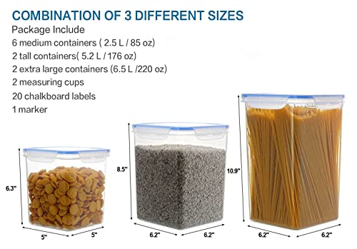 Large Tall Airtight Food Storage Containers (10 Count)