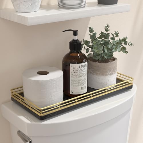 Oak Bathroom Toilet Tank Tray