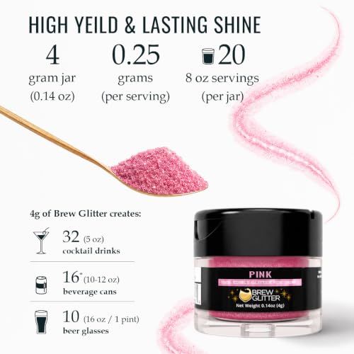 Brew Glitter Pink Edible Drink Glitter