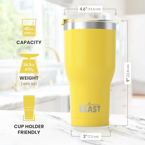 Beast 40 oz Tumbler Stainless Steel Vacuum Insulated Coffee Ice Cup Double Wall Travel Flask