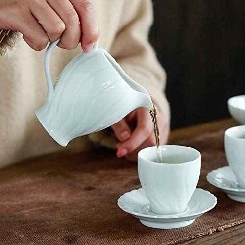 Tea Set Personality Tea Set Red Glaze Black Handle Oblique Teapot Oblique Teacup 10 Ceramic Tea Set Gift Box