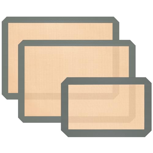 2 Half & 1 Quarter Silicone Baking Mat (3 Count)
