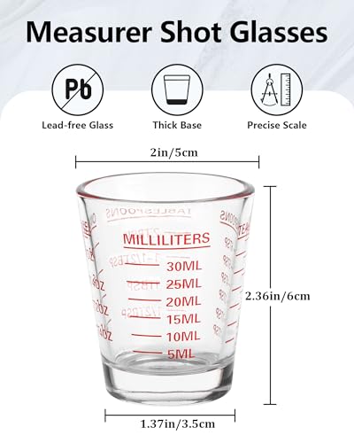 Shot Glass Measuring Cup Set (4 Count)