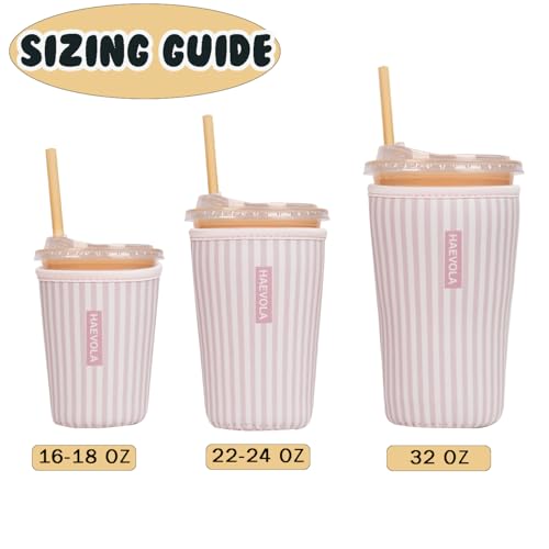 Reusable Insulated Neoprene Iced Coffee Cup Sleeve (3 Count)