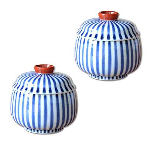 Chawanmushi Cups with Lids Set of 2 Japanese Chawan Mushi Arita Imari ware Made in Japan Shumaki Tokusa (2 Count)