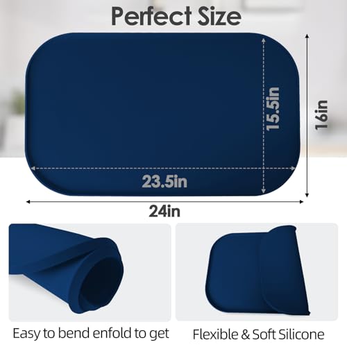 Silicone Coffee Maker Mat with Lip for Countertops