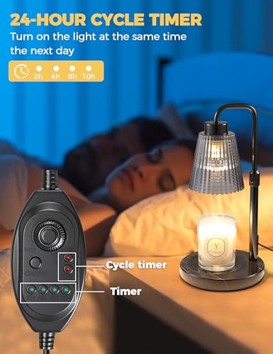 Marble Candle Warmer Lamp Black with Cycle Timer