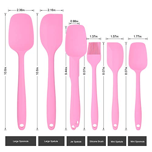 Heat Resistant Silicone Spatulas Set Food Grade Silicone Seamless (6 Count)