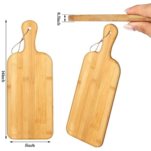 12 Packs Wooden Cutting Board Set with Handles Large Kitchen Serving Plain Chopping Board Bulk Gifts for Mom for Vegetables Meat Pizza Cheese Fruit Bread (12 Count)