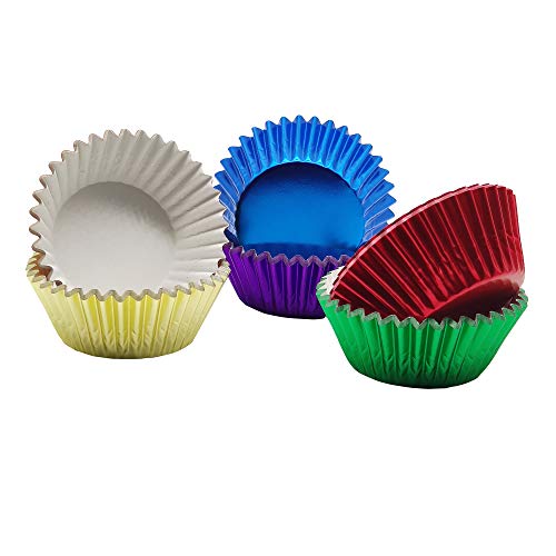 Rainbow 6 Bright Colors Standard Cupcake Liners Muffin Foil Paper Baking Cups (120 Count)