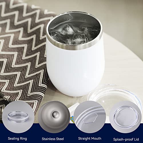 Stainless Steel Wine Tumbler Bulk with Lid (16 Count)