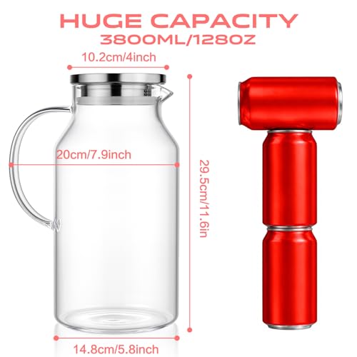 Glass Pitcher with Lid and Handle