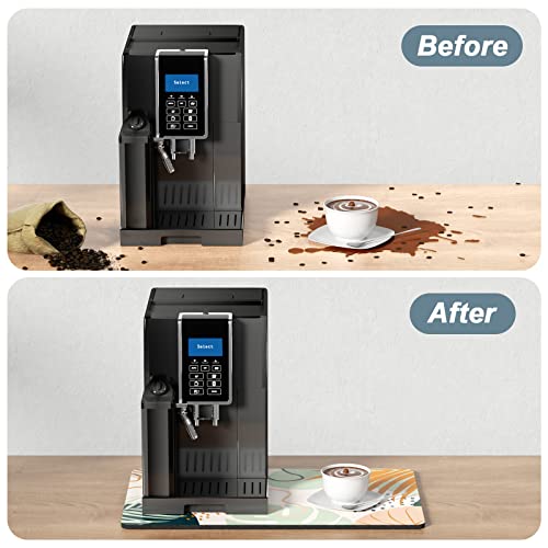 Coffee Mat 12" x 19" Cute Boho Theme Coffee Bar Mats for Espresso Machine Station Accessories and Organizer