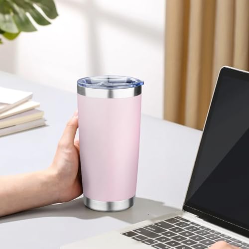 20oz Tumbler with Lid Double Wall Vacuum Insulated Travel Coffee Mug Stainless Steel Thermal Cup Powder Coated Sturdy Coffee Tumbler Bulk for Hot and Cold Beverage
