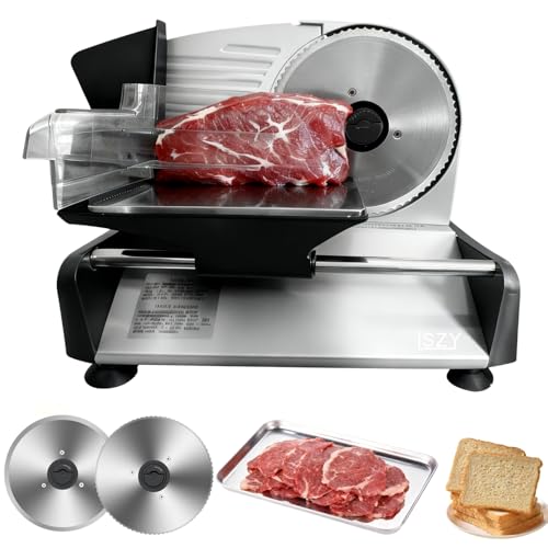 Meat Slicer Electric Meat Cutter with 2 Removable 7.5" Blades