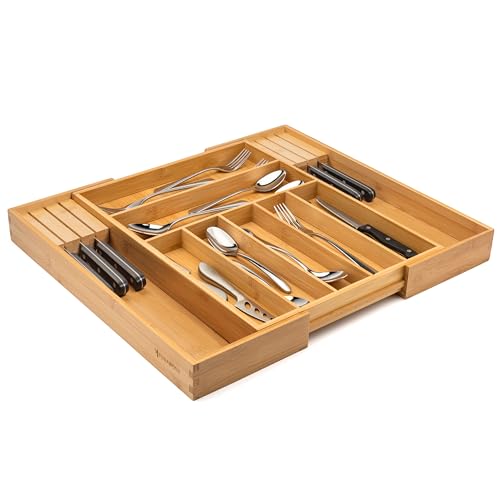 Bamboo Drawer Organizer with Knife Blocks