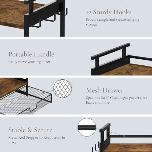 Coffee Bar Organizer for Countertop