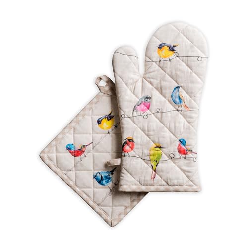100% Cotton Oven Mitt & Pot Holder Set