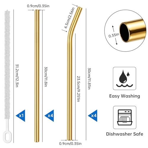 8PCS Stainless Steel Straws Fit for 40oz Stanley Tumblers (8 Count)