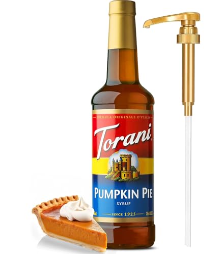 Jimoco® Syrup Pump Dispenser + Torani® Pumpkin pie Syrup (25.4 Fl Oz)