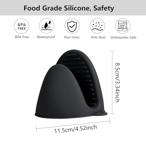 Silicone Oven Mitts Heat Resistant Hot Pot Holders Set for Kitchens (6 Count)