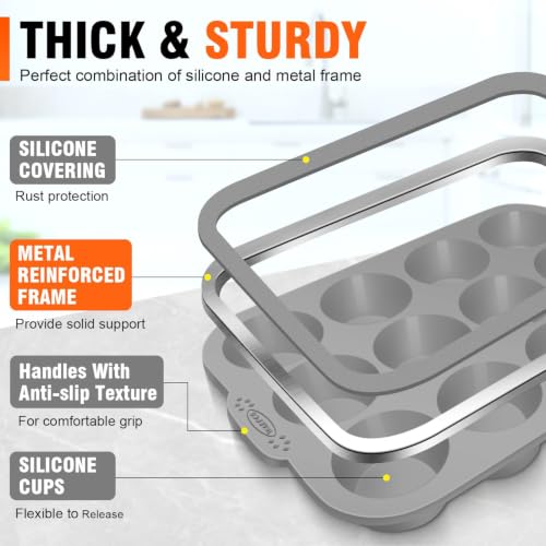Silicone Muffin Pan with Metal Frame (24 Count)