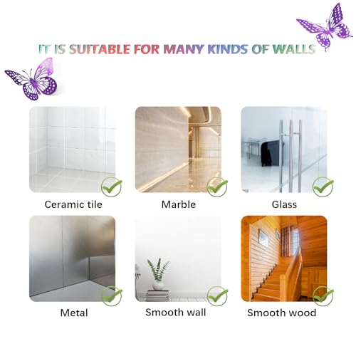 3D Butterfly Wall Decor 48 Pcs Purple Butterfly Decorations (48 Count)