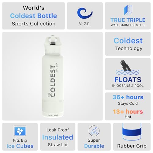 Coldest Insulated Water Bottle with Straw Lid