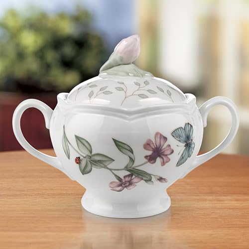 Butterfly Meadow Porcelain Sugar Bowl with Lid