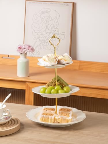Sweejar 3 Tier Ceramic Cake Stand Wedding