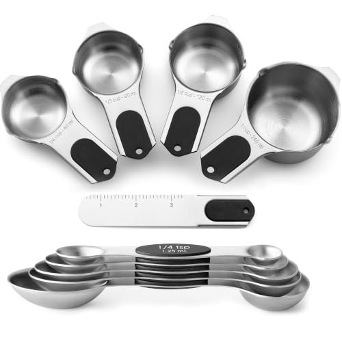 Magnetic Measuring Cups & Spoons Set of 9 with Leveler (9 Count)